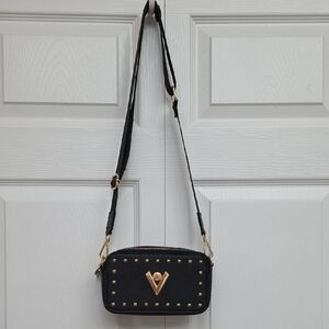 Black and Gold Studded Crossbody Bag